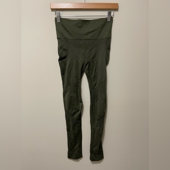 Alala Army Green Seamless Full Length Jersey Sports Tights Size Medium - Picture 4 of 9